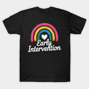 Rainbow Early Intervention Heart Teacher Interventionist T-Shirt